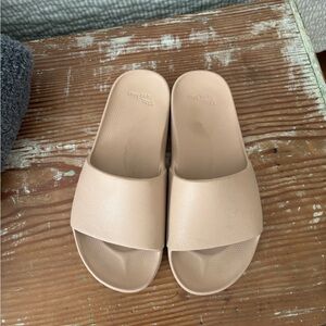 Elegant Cream Slide Sandals